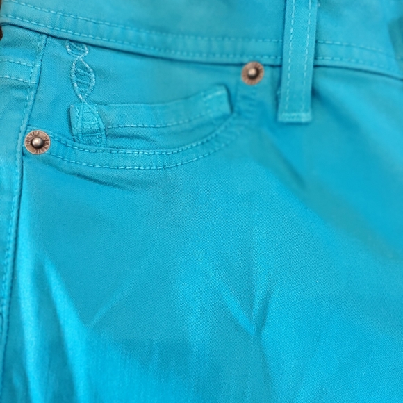 RON HERMAN| Womens colored denim in ocean blue, cigarette straight leg| size 28 - Picture 2 of 8